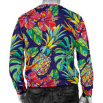 Colorful Aloha Pineapple Pattern Print Men's Crewneck Sweatshirt GearFrost