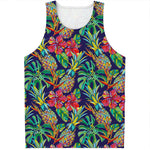 Colorful Aloha Pineapple Pattern Print Men's Tank Top