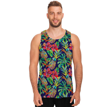 Colorful Aloha Pineapple Pattern Print Men's Tank Top