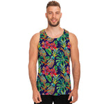 Colorful Aloha Pineapple Pattern Print Men's Tank Top