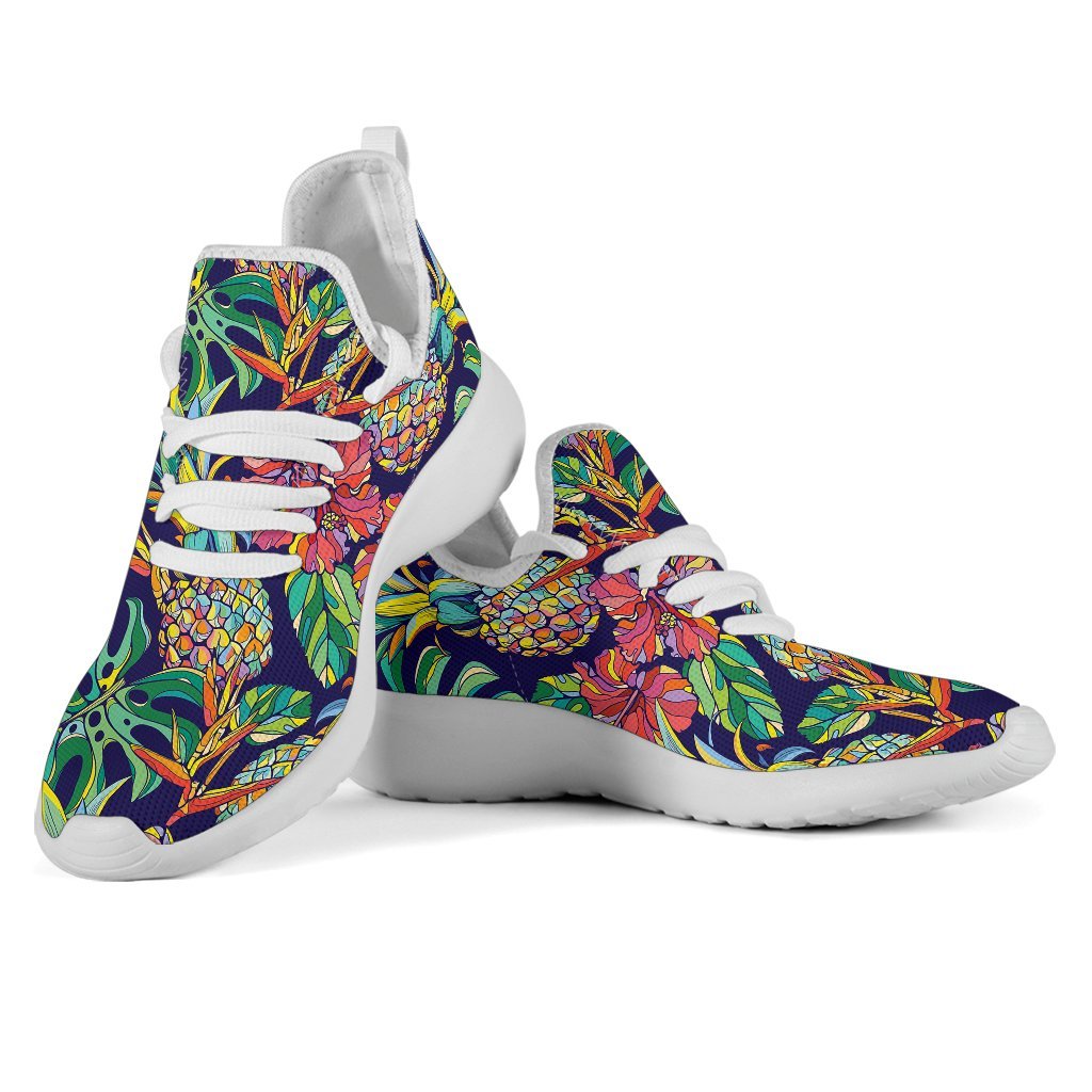 Colorful Aloha Pineapple Pattern Print Mesh Knit Shoes GearFrost