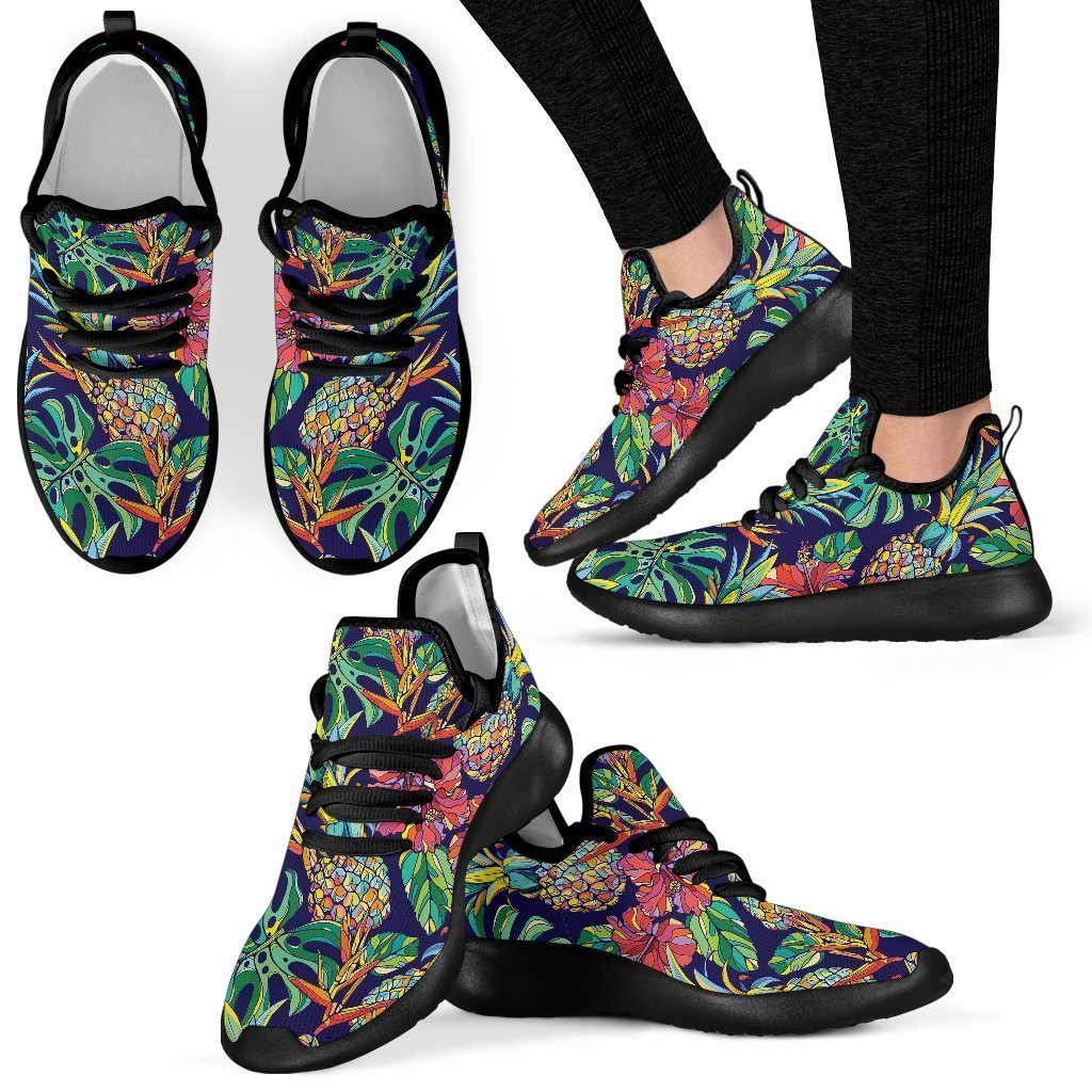 Colorful Aloha Pineapple Pattern Print Mesh Knit Shoes GearFrost
