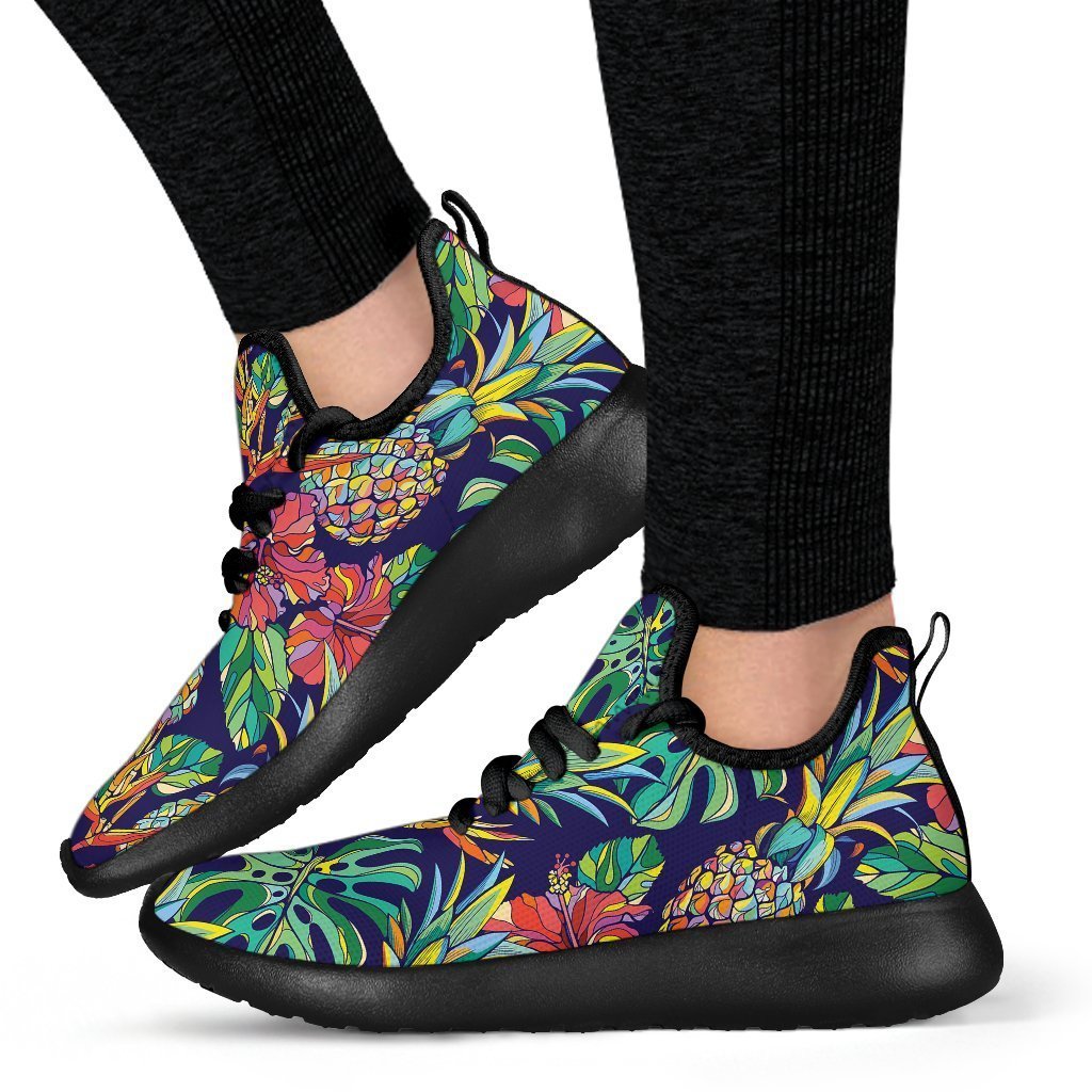 Colorful Aloha Pineapple Pattern Print Mesh Knit Shoes GearFrost