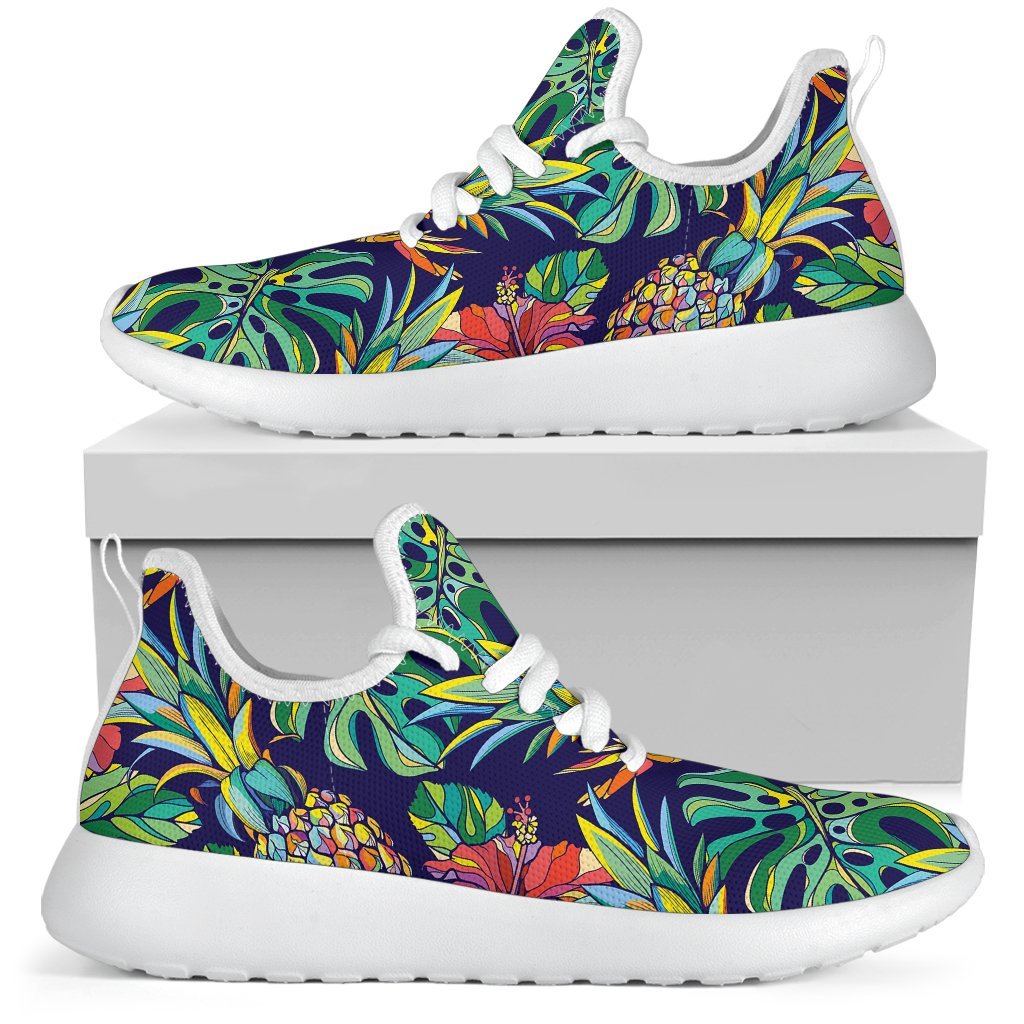 Colorful Aloha Pineapple Pattern Print Mesh Knit Shoes GearFrost