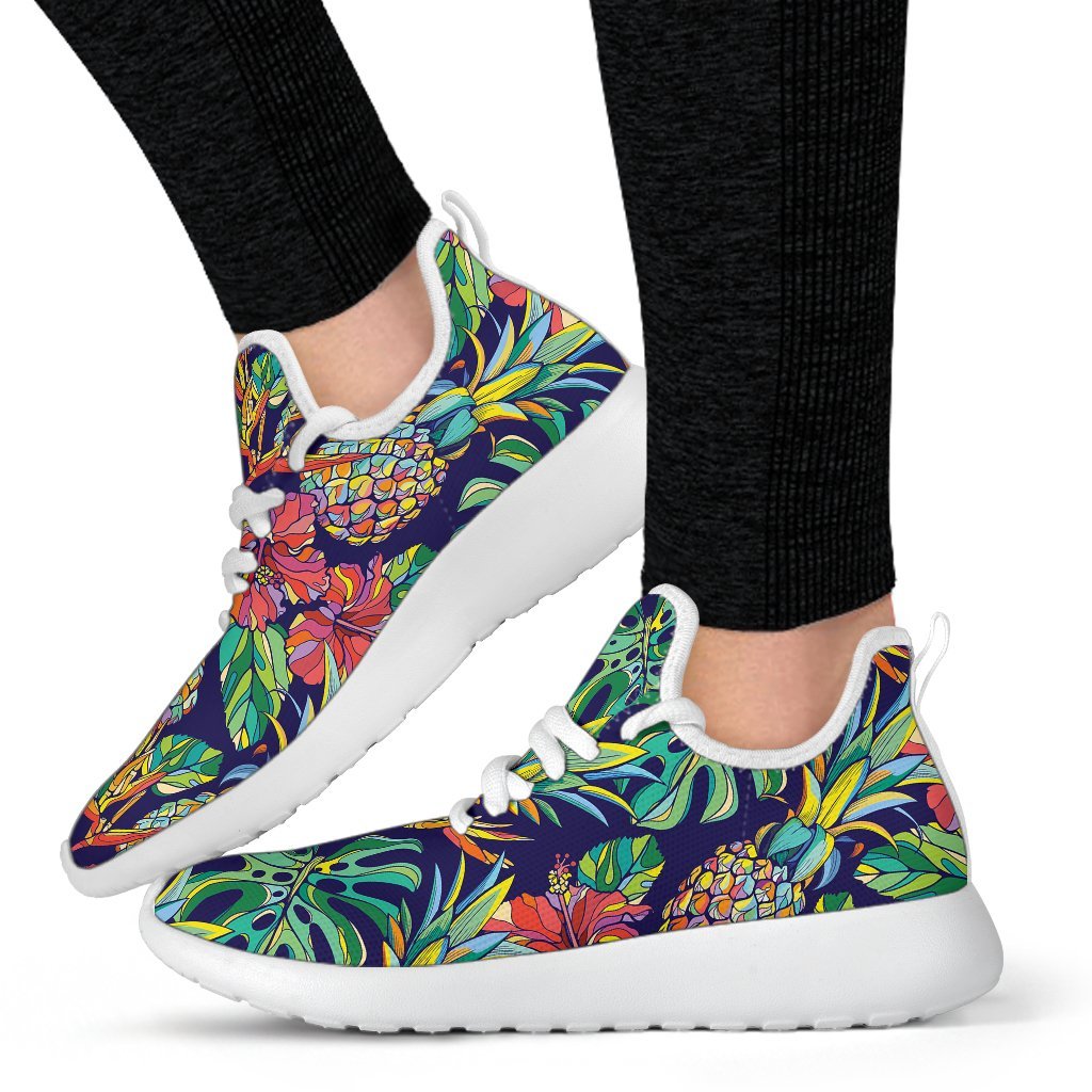 Colorful Aloha Pineapple Pattern Print Mesh Knit Shoes GearFrost