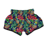 Colorful Aloha Pineapple Pattern Print Muay Thai Boxing Shorts