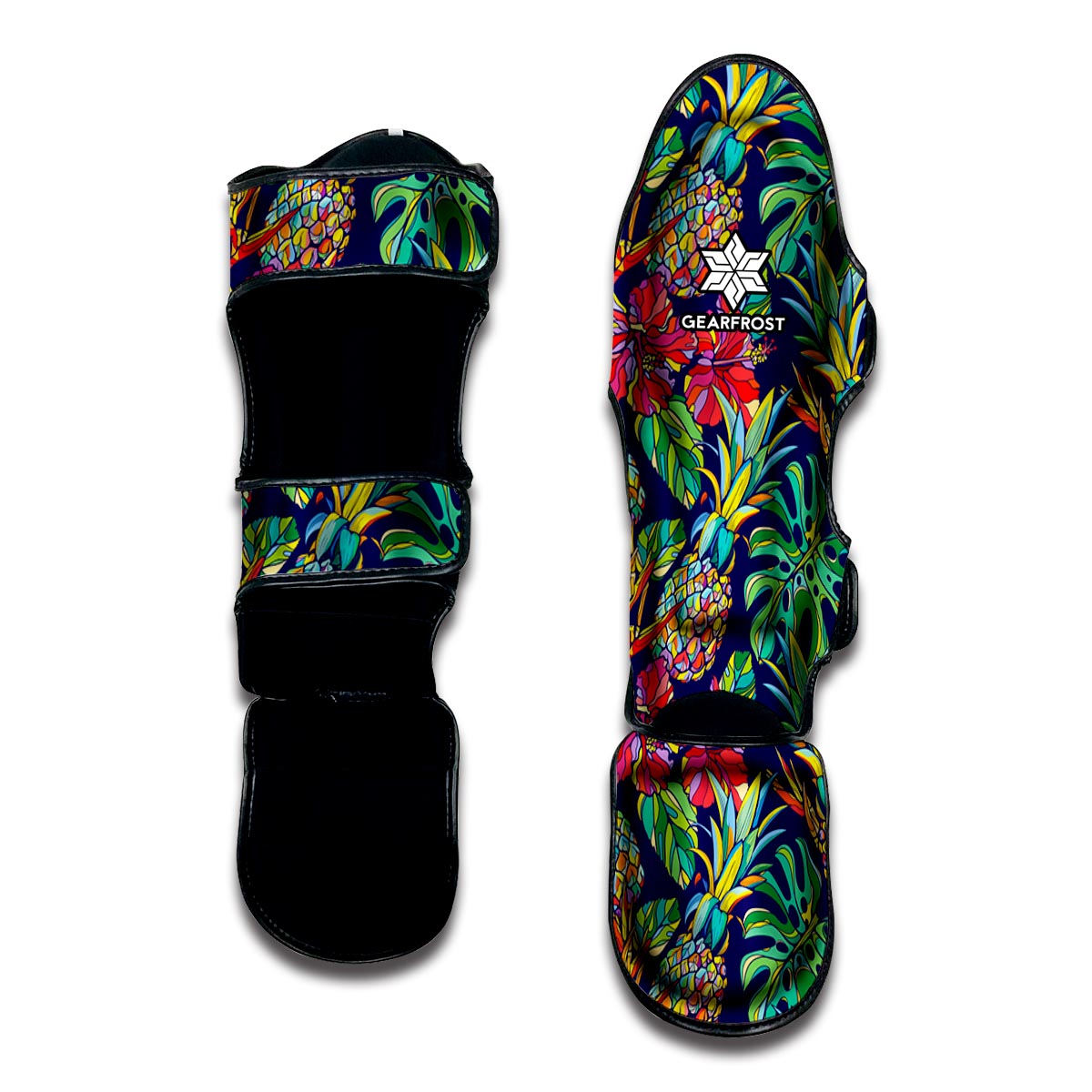 Colorful Aloha Pineapple Pattern Print Muay Thai Shin Guard