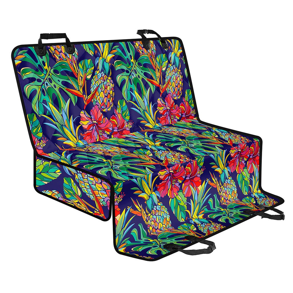 Colorful Aloha Pineapple Pattern Print Pet Car Back Seat Cover