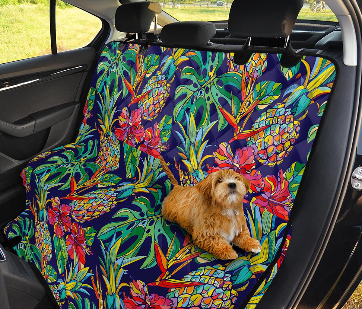 Colorful Aloha Pineapple Pattern Print Pet Car Back Seat Cover