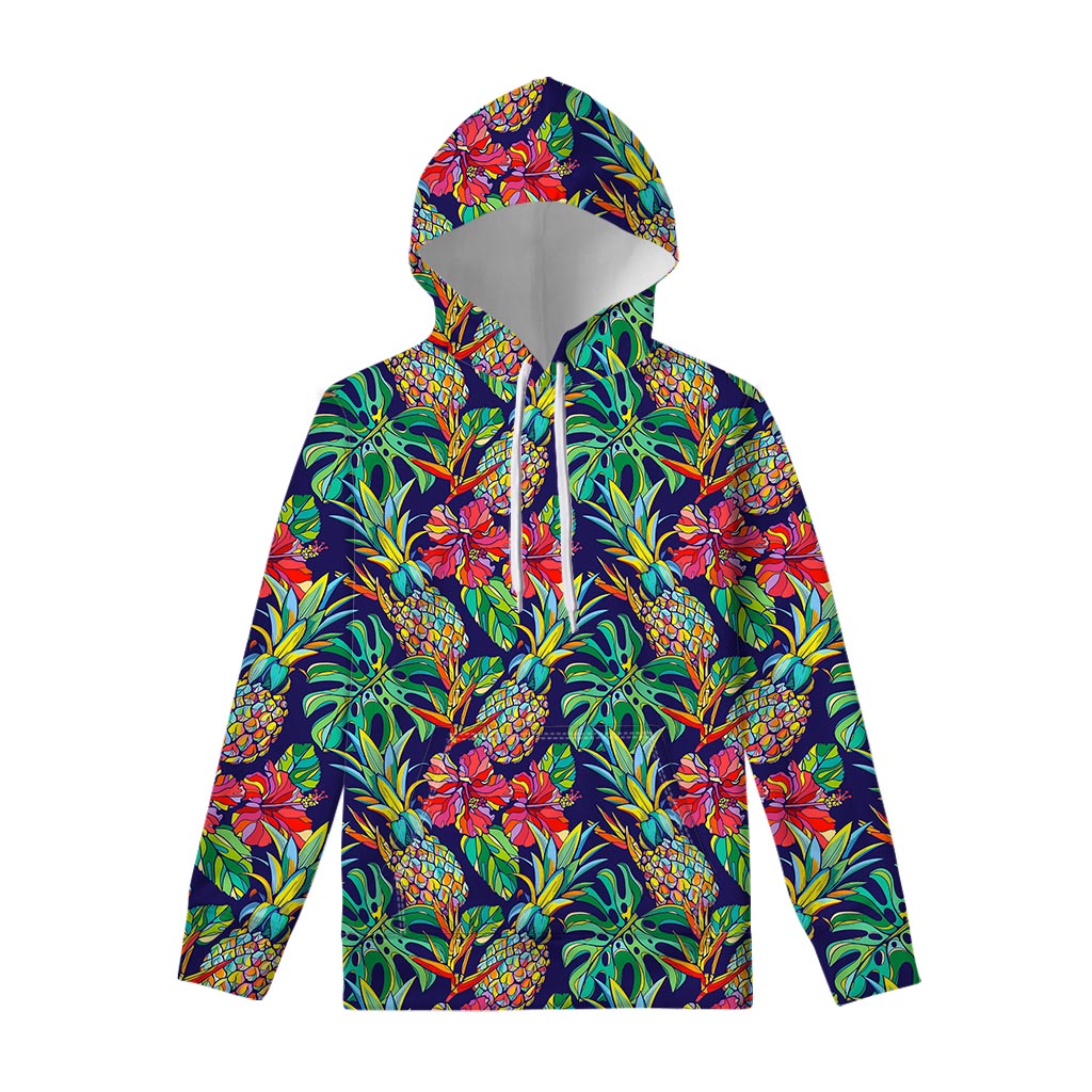 Colorful Aloha Pineapple Pattern Print Pullover Hoodie