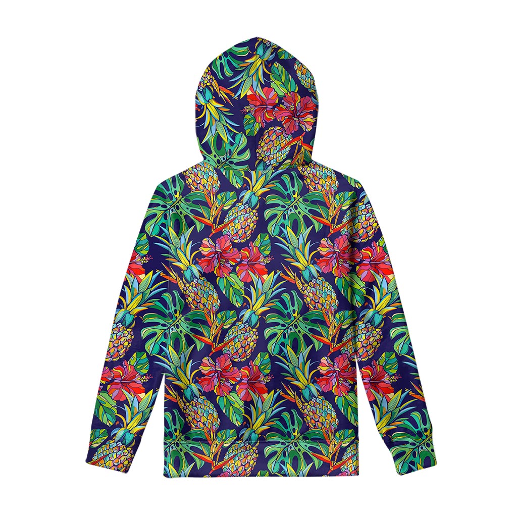 Colorful Aloha Pineapple Pattern Print Pullover Hoodie