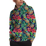 Colorful Aloha Pineapple Pattern Print Pullover Hoodie
