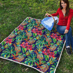Colorful Aloha Pineapple Pattern Print Quilt