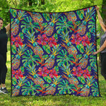 Colorful Aloha Pineapple Pattern Print Quilt