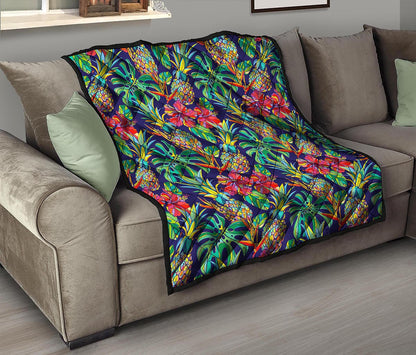 Colorful Aloha Pineapple Pattern Print Quilt
