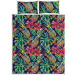 Colorful Aloha Pineapple Pattern Print Quilt Bed Set