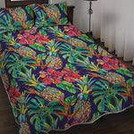 Colorful Aloha Pineapple Pattern Print Quilt Bed Set