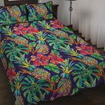 Colorful Aloha Pineapple Pattern Print Quilt Bed Set