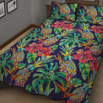 Colorful Aloha Pineapple Pattern Print Quilt Bed Set