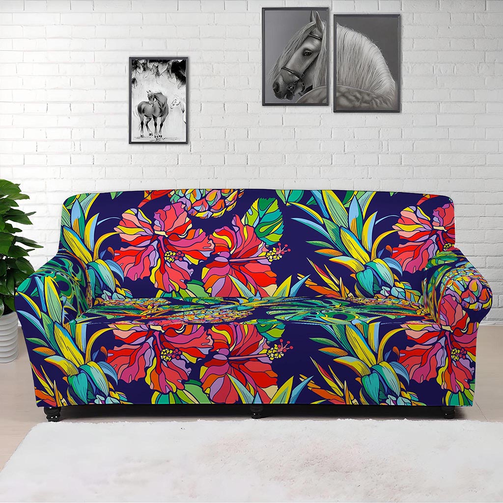 Colorful Aloha Pineapple Pattern Print Sofa Cover