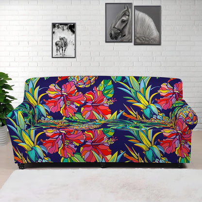 Colorful Aloha Pineapple Pattern Print Sofa Cover