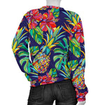 Colorful Aloha Pineapple Pattern Print Women's Crewneck Sweatshirt GearFrost