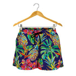 Colorful Aloha Pineapple Pattern Print Women's Shorts