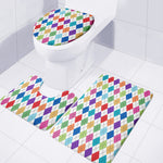 Colorful Argyle Pattern Print 3 Piece Bath Mat Set