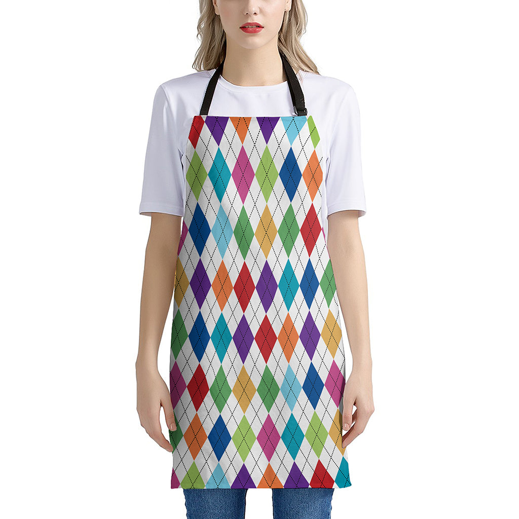 Colorful Argyle Pattern Print Apron