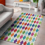 Colorful Argyle Pattern Print Area Rug