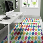 Colorful Argyle Pattern Print Area Rug