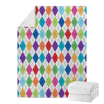 Colorful Argyle Pattern Print Blanket