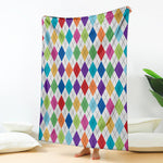 Colorful Argyle Pattern Print Blanket
