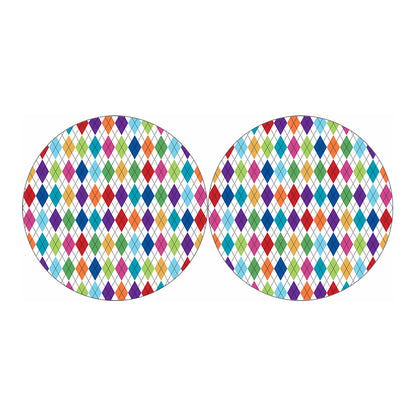 Colorful Argyle Pattern Print Car Coasters