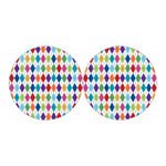Colorful Argyle Pattern Print Car Coasters