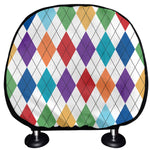Colorful Argyle Pattern Print Car Headrest Covers