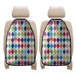 Colorful Argyle Pattern Print Car Seat Organizers