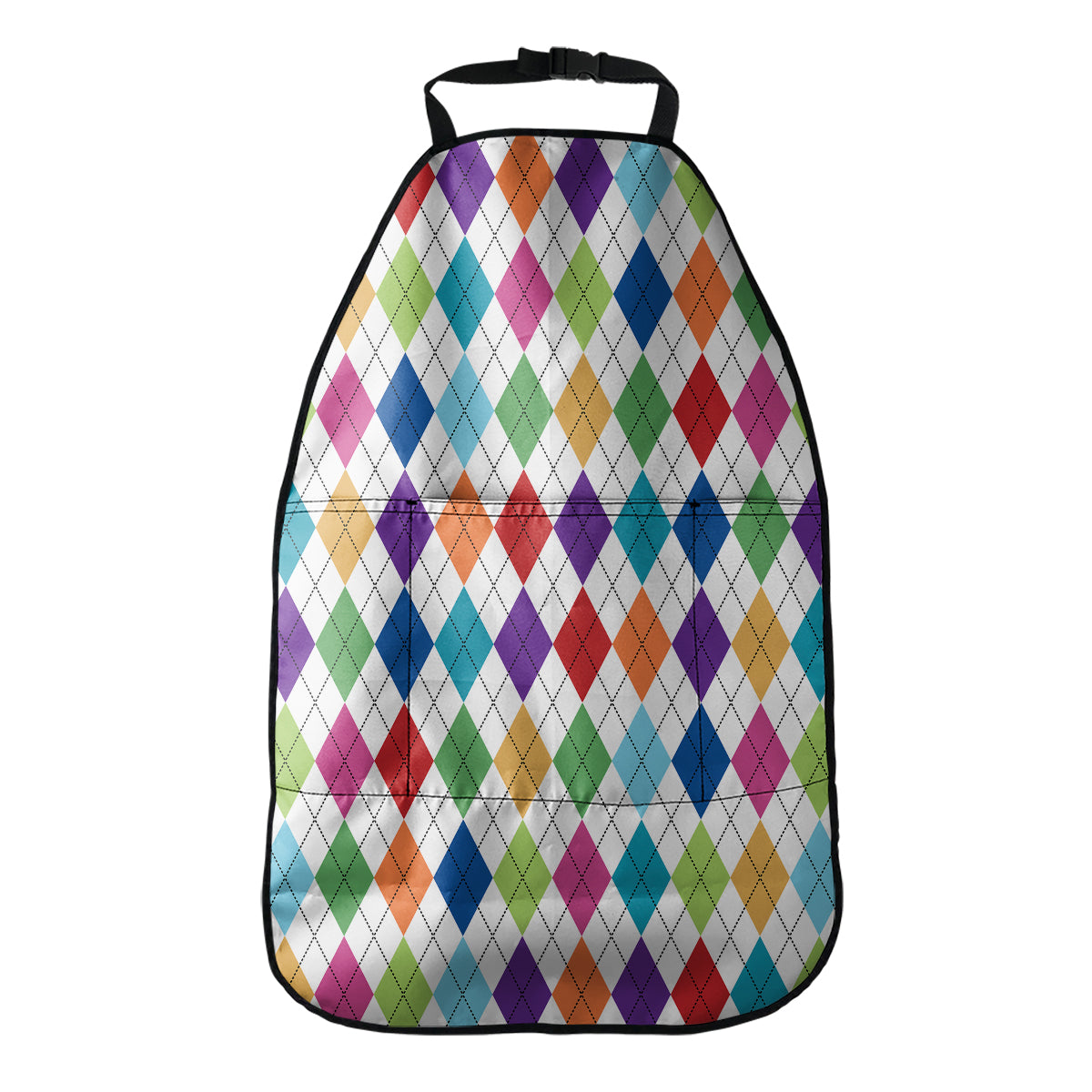 Colorful Argyle Pattern Print Car Seat Organizers