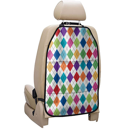 Colorful Argyle Pattern Print Car Seat Organizers