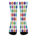 Colorful Argyle Pattern Print Crew Socks