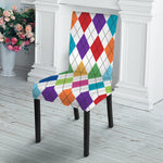 Colorful Argyle Pattern Print Dining Chair Slipcover