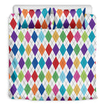 Colorful Argyle Pattern Print Duvet Cover Bedding Set