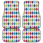 Colorful Argyle Pattern Print Front and Back Car Floor Mats