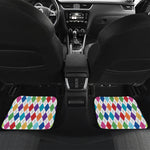 Colorful Argyle Pattern Print Front and Back Car Floor Mats