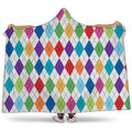 Colorful Argyle Pattern Print Hooded Blanket
