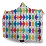 Colorful Argyle Pattern Print Hooded Blanket