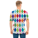 Colorful Argyle Pattern Print Men's T-Shirt