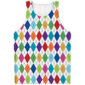 Colorful Argyle Pattern Print Men's Tank Top