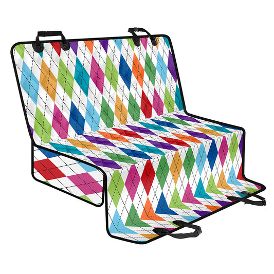 Colorful Argyle Pattern Print Pet Car Back Seat Cover