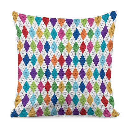 Colorful Argyle Pattern Print Pillow Cover